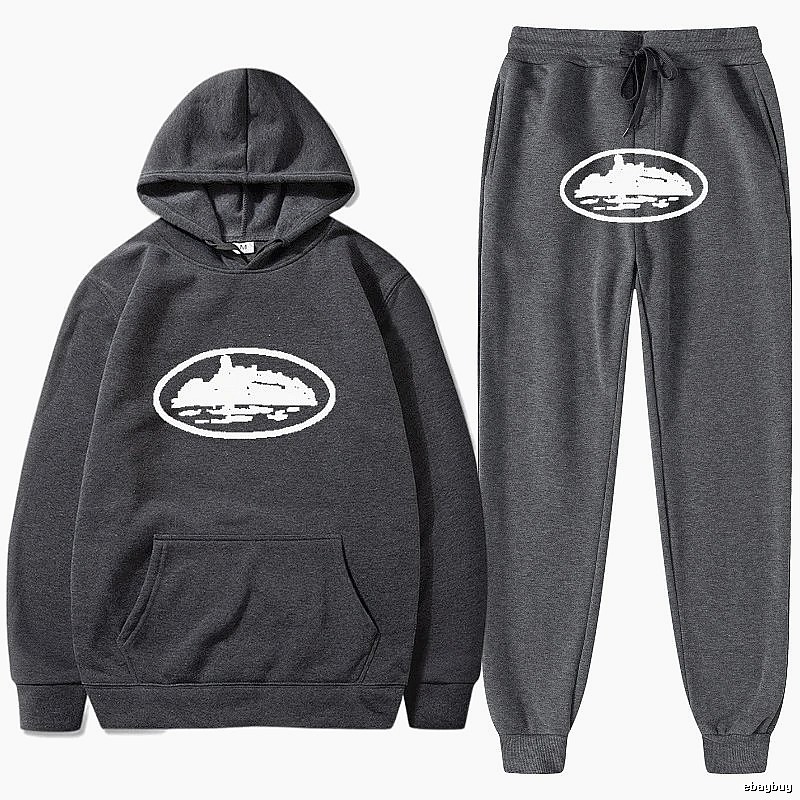 Stussy Dark Gray Tracksuit Set Campus Look Logo