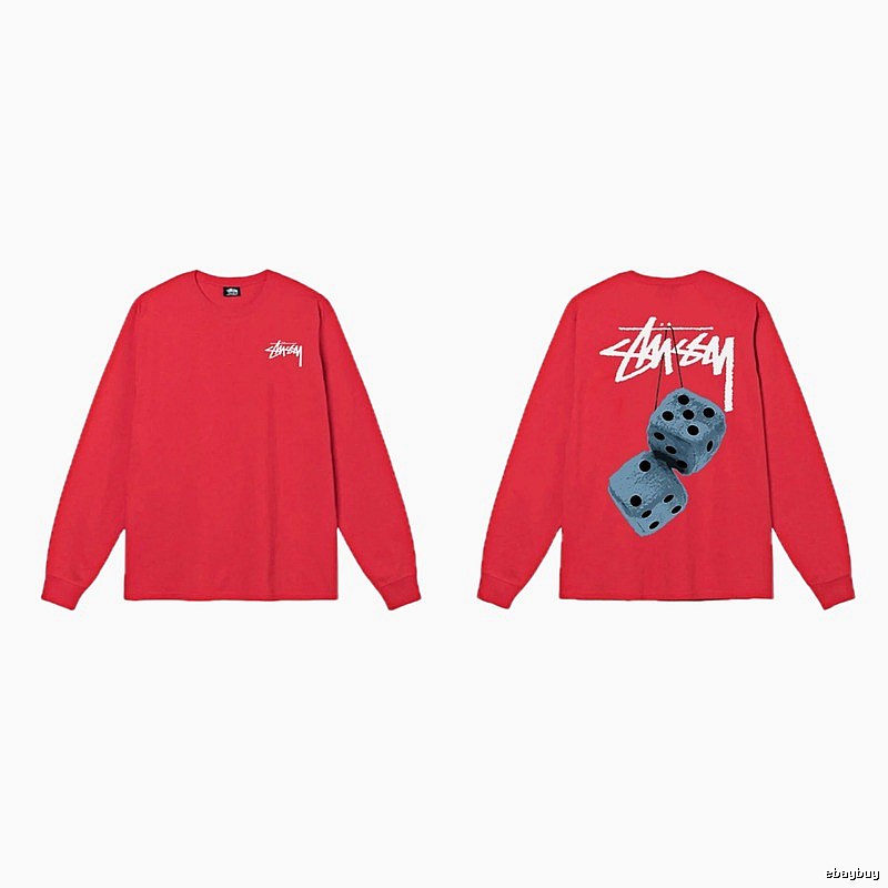 Stussy dice pattern red long-sleeved shirt