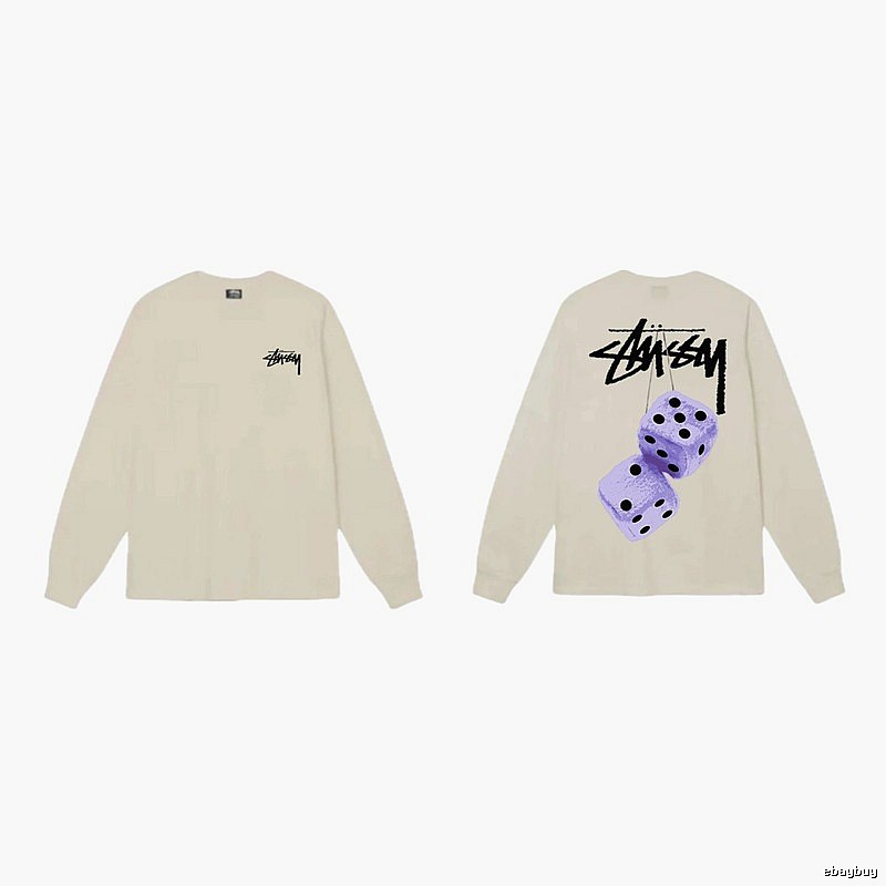 Stussy Dice Print Off-white Long-sleeve Shirt
