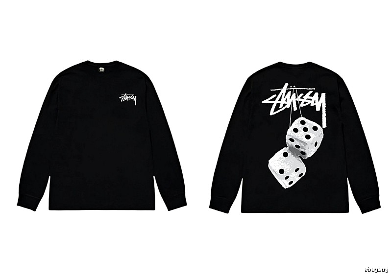 Stussy dice print style black long-sleeve