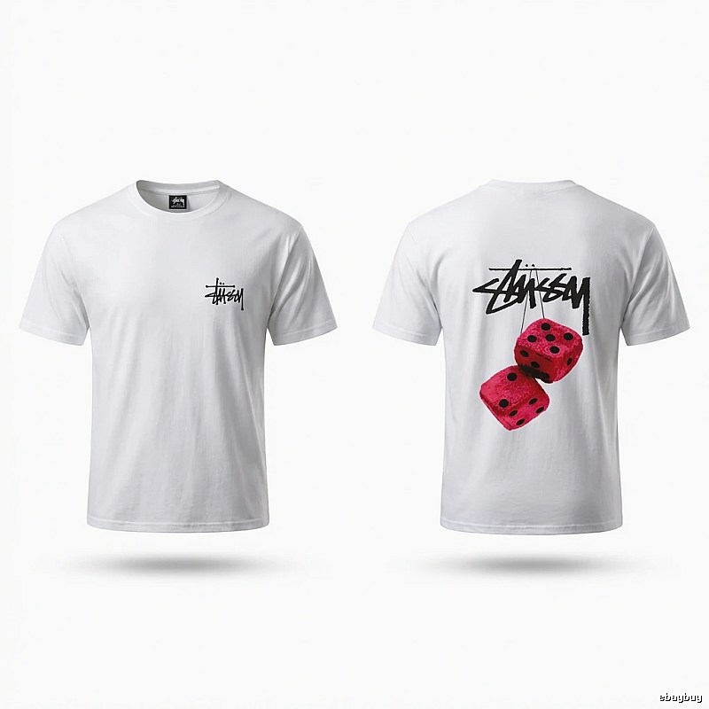 Stussy Dice Print White T-shirt