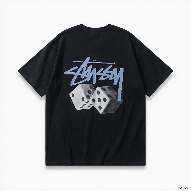 Stussy Dice Trendy Brand Black T-shirt