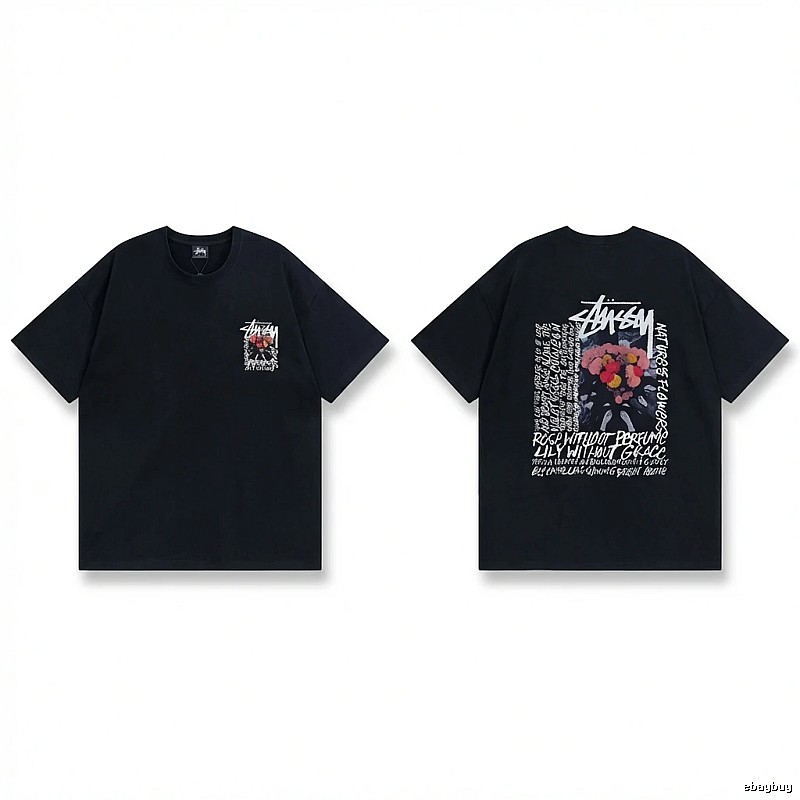 Stussy Floral Style Black T-shirt