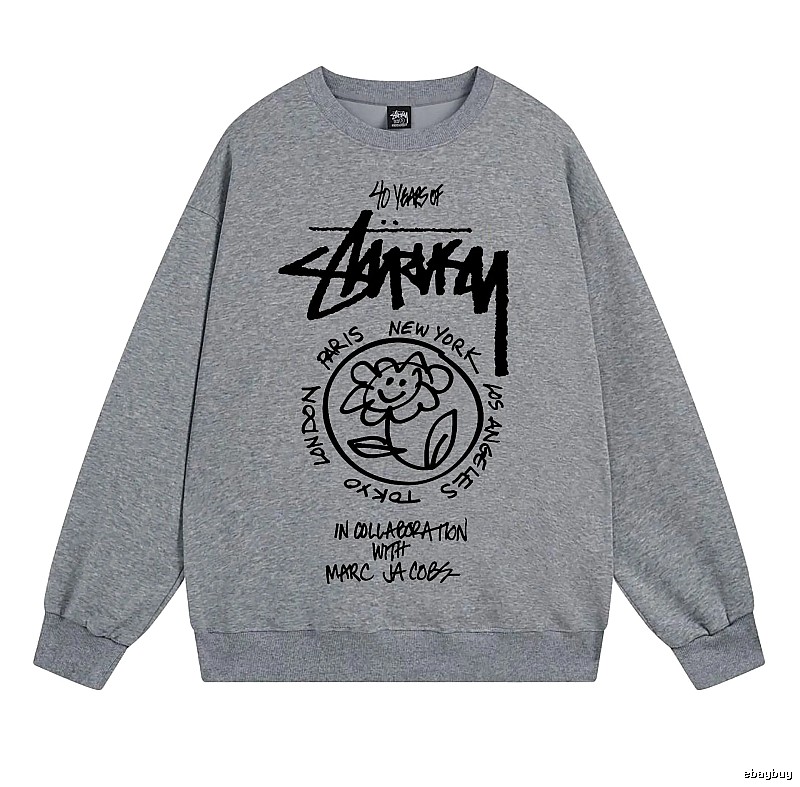 Stussy Gray Style 539 Graphic SweatShirt Minimal Look