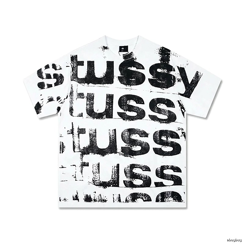 Stussy letter print white T-shirt