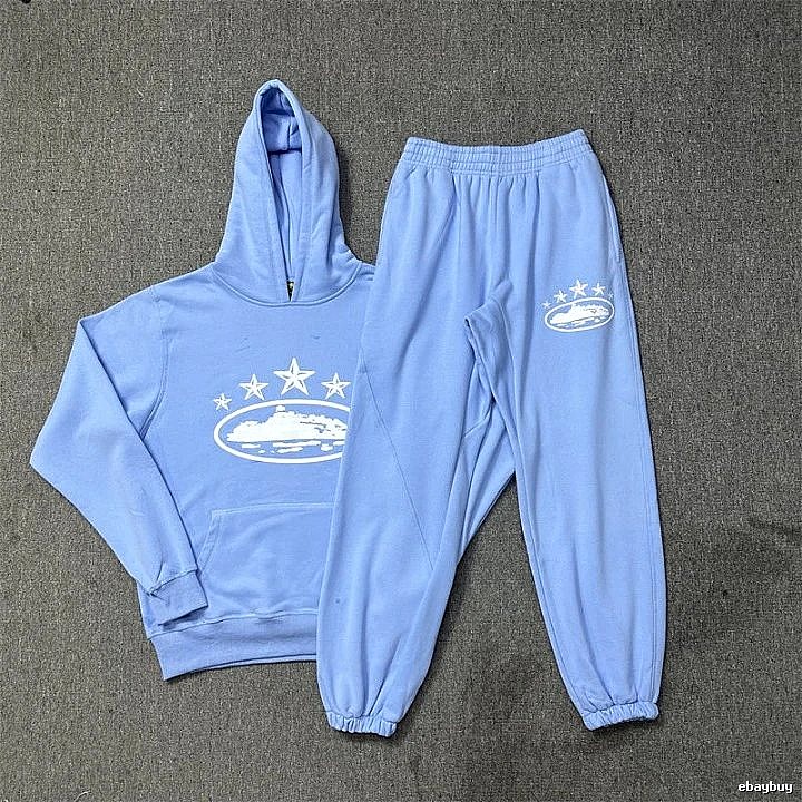 Stussy Matching Set Star-Detail Set Premium-Style Finish Sky Blue Tracksuit Set Gift Ready Logo
