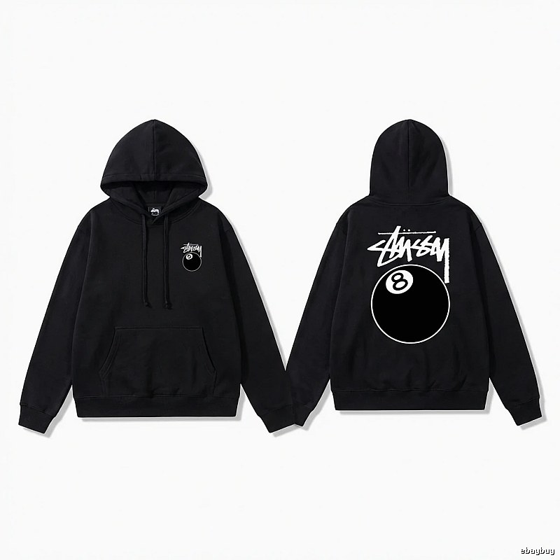 Stussy No. 8 Ball Cool Style Black Hoodie