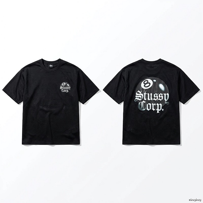 Stussy No.8 Retro Style Black T-shirt