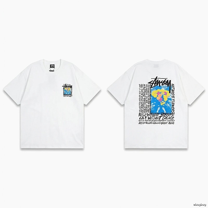 Stussy Printed Trendy White T-shirt
