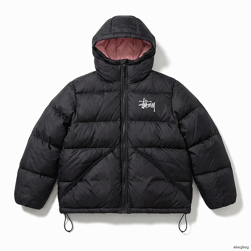 Stussy trendy and cool black down jacket