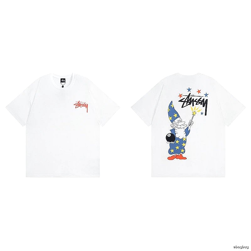 Stussy White Spider Graphic T-Shirt Active Casual Logo