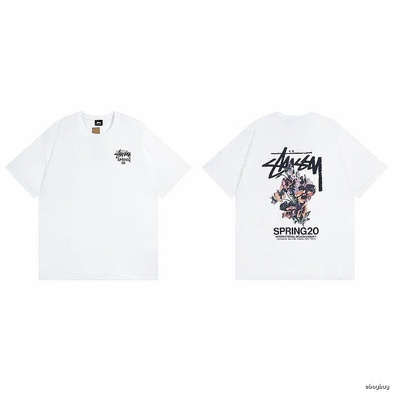 Stussy White Spider Graphic T-Shirt Gift Ready Logo