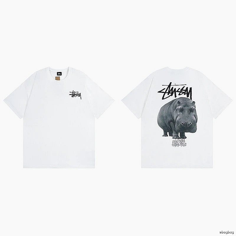 Stussy White Spider Graphic T-Shirt Relaxed Styling Logo