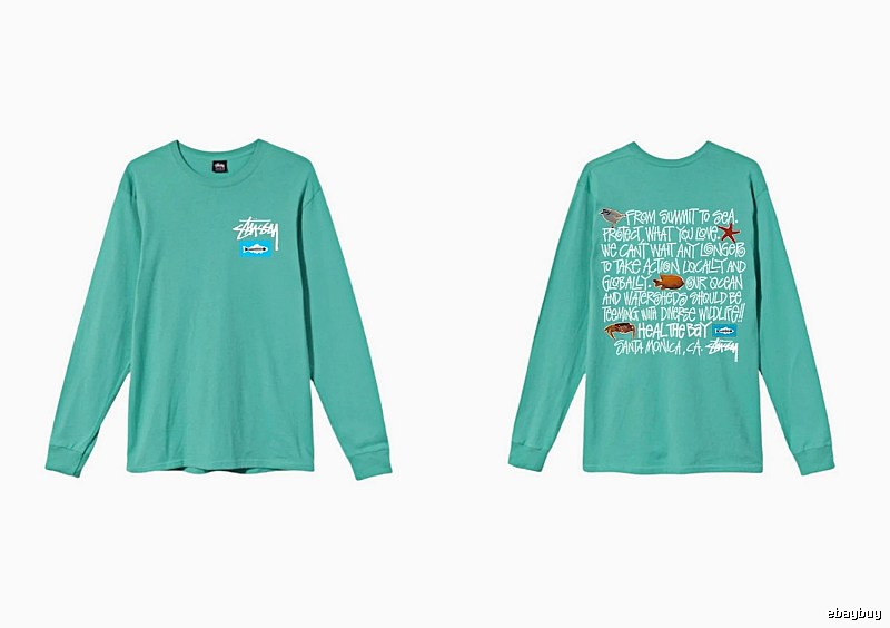 Stussy's eco-friendly mint green long-sleeved shirt