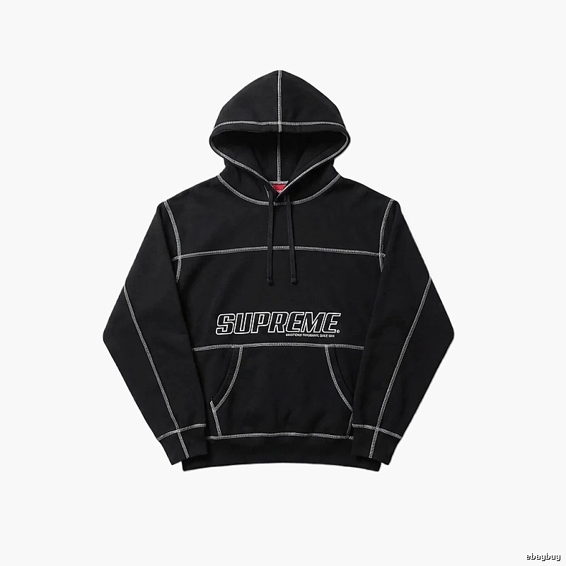 Supreme basic street style black sweatshirt