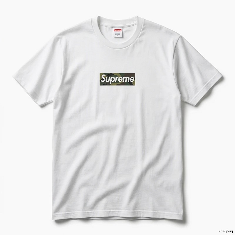 Supreme camouflage-style white T-shirt