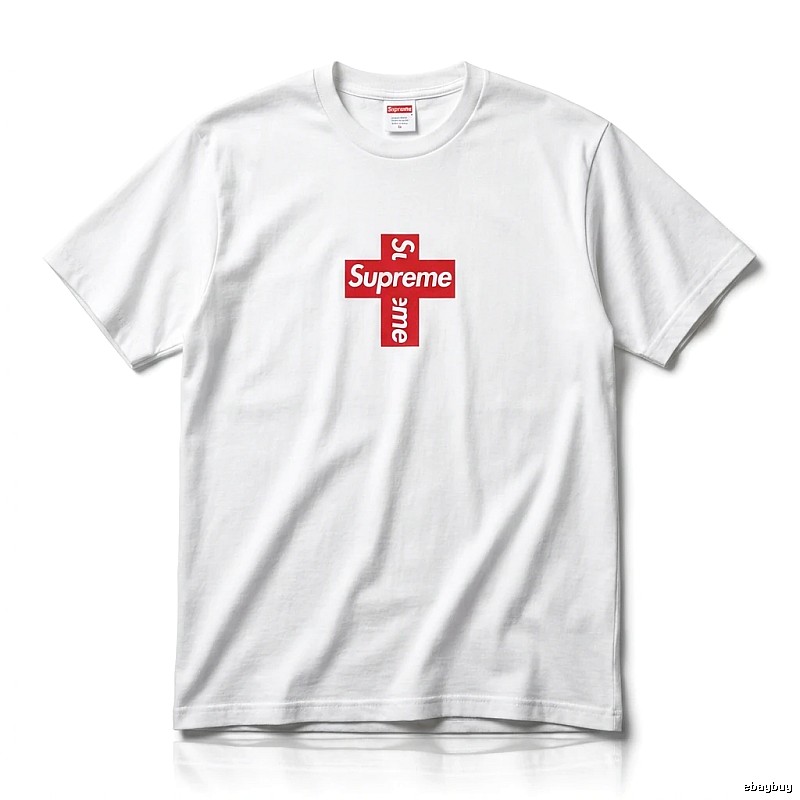 Supreme Cross Trend Brand White T-shirt