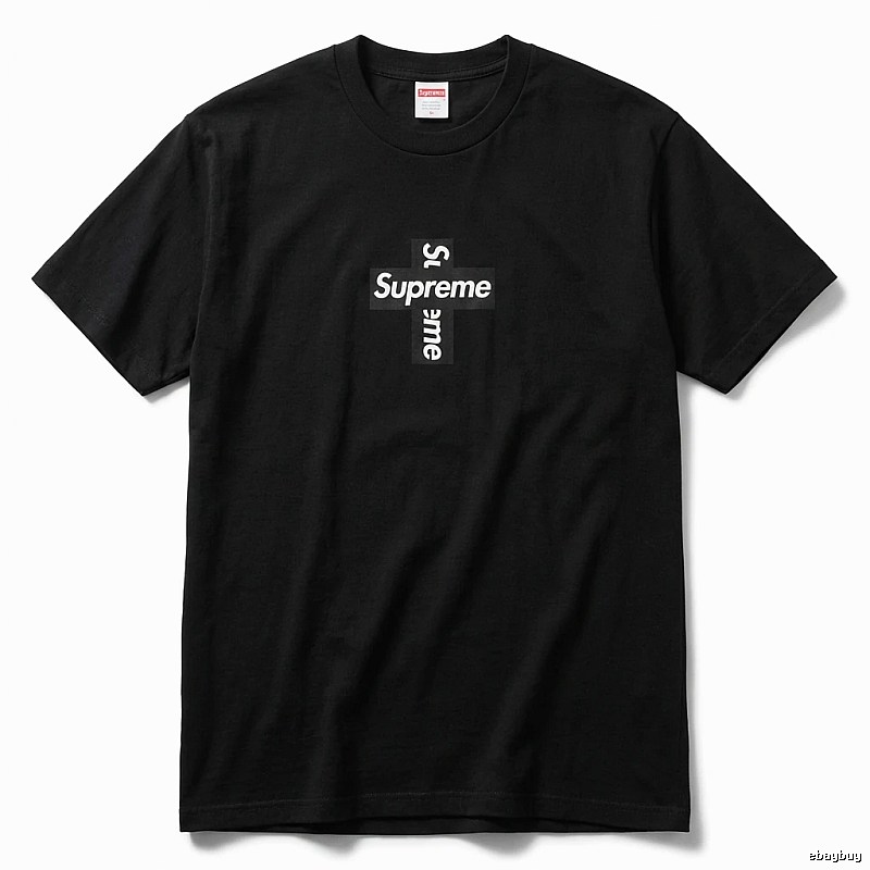 Supreme Cross Trendy brand Black T-shirt
