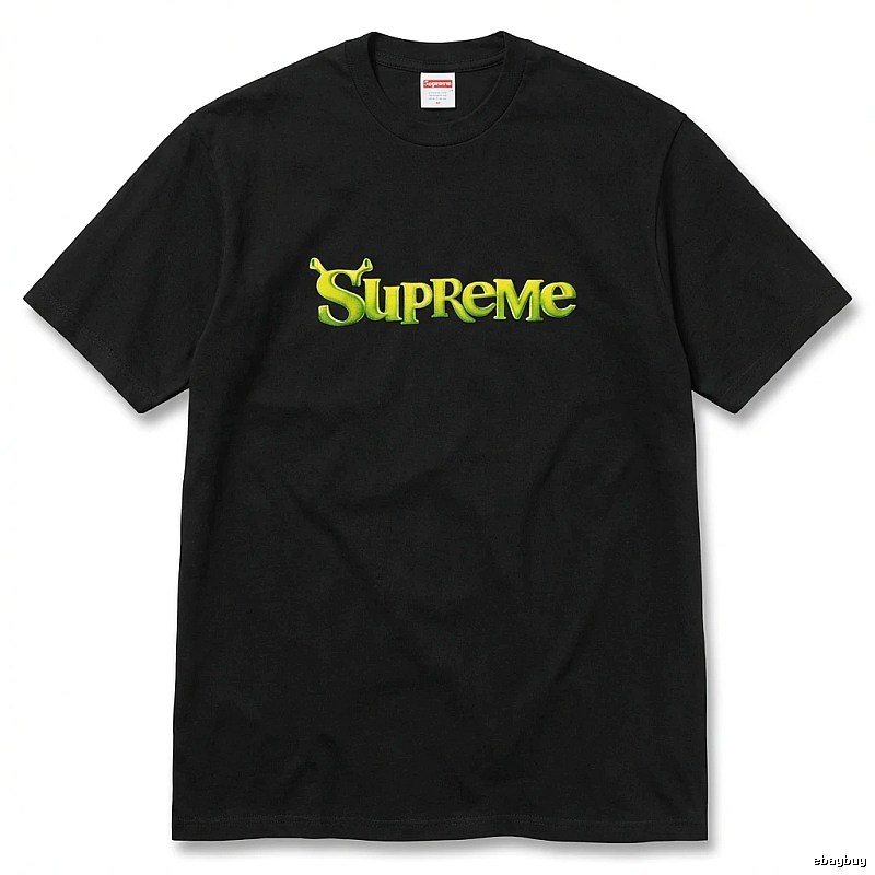 Supreme Letter Style Black T-shirt
