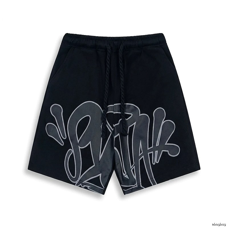SynaWorld Graffiti-style Black Shorts