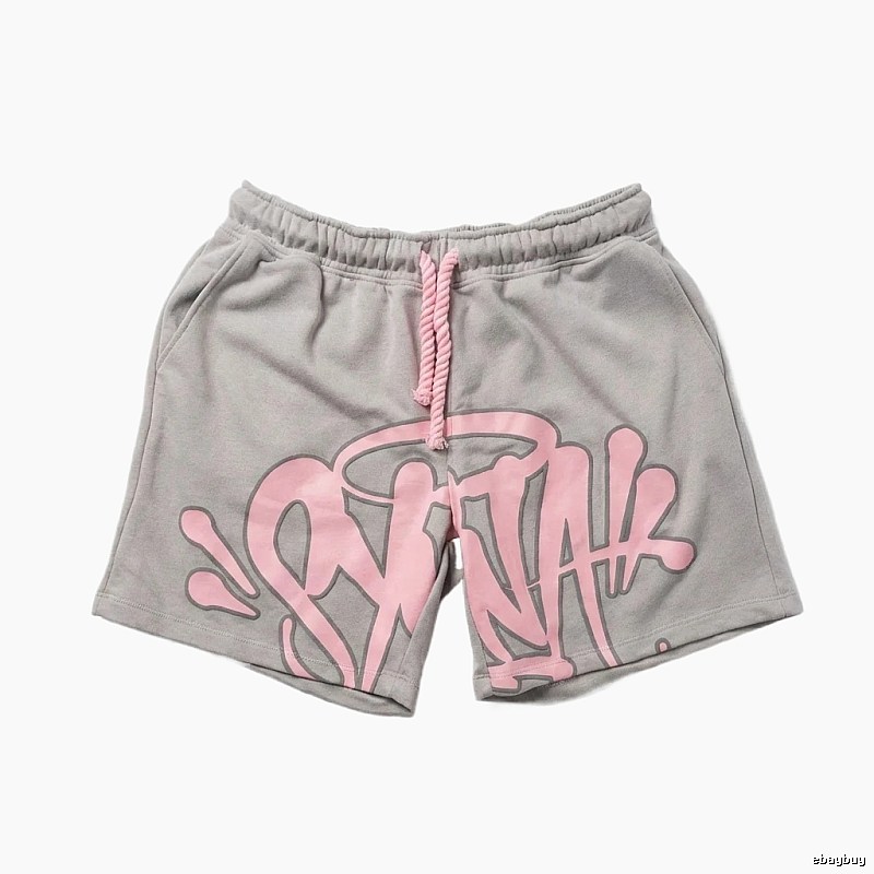 SynaWorld graffiti-style gray shorts