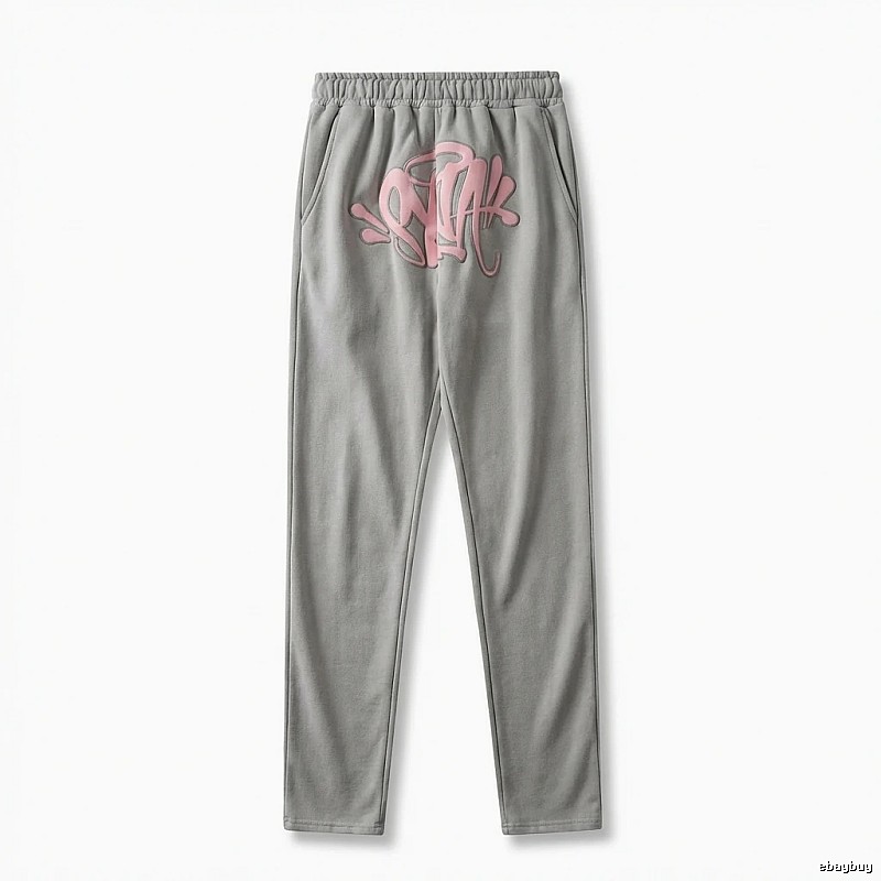 SynaWorld graffiti-style light gray sweatpants