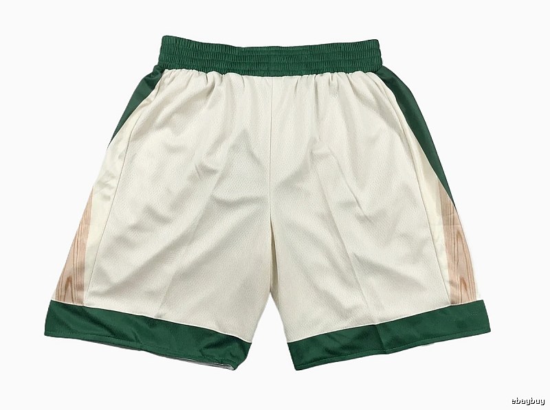 Tatum retro-style white and green shorts