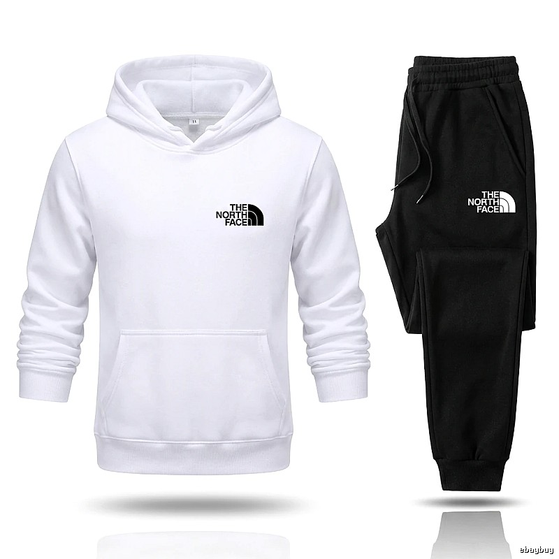 The North Face simple black and white sportswear set