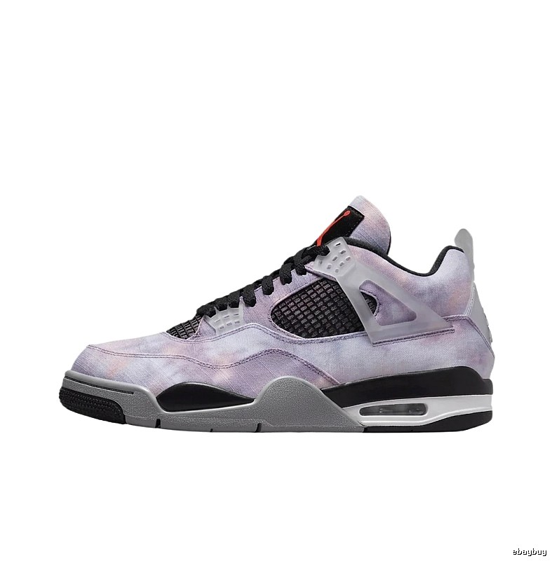 The trendy light purple shoes of Jordan 4 generation.