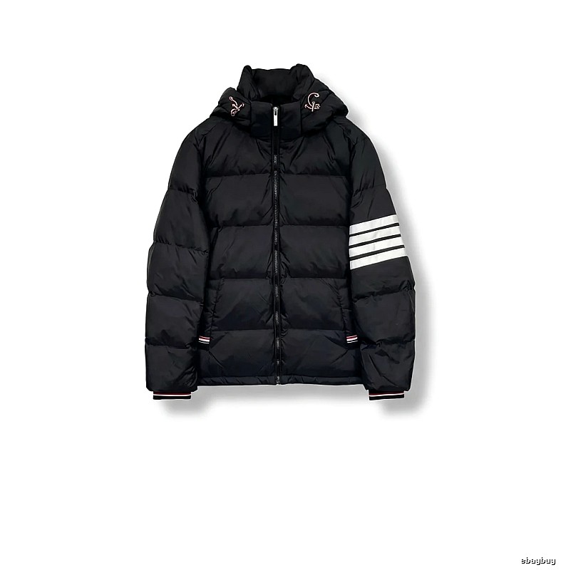 Thom Browne Four - Bar Classic Black Down Jacket