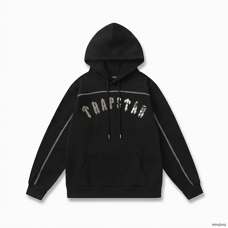 Trapstar Letter Style Black Hoodie