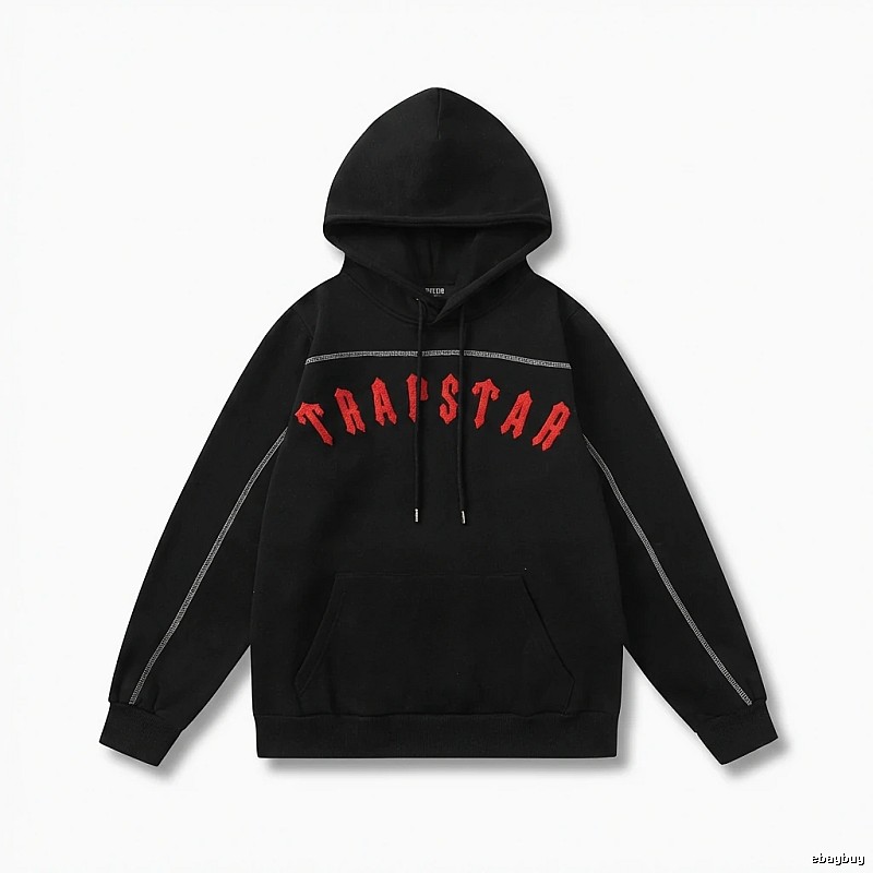 Trapstar Letter Trendy Cool Black Sweatshirt