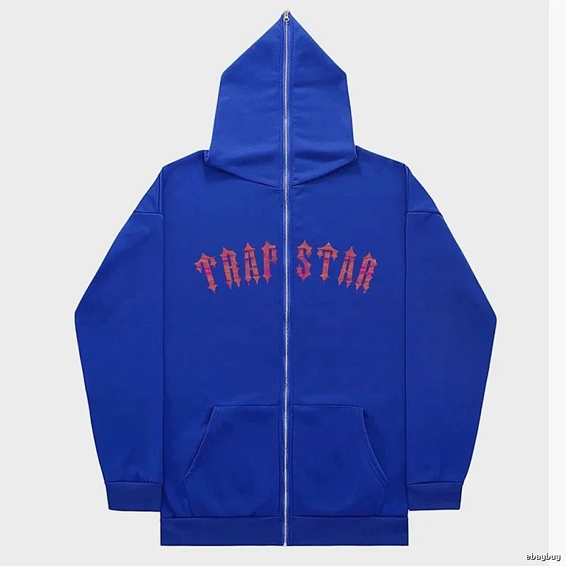 Trapstar Logo Detail Graphic zip hoodie Black Zip Pink with Relaxed Feel