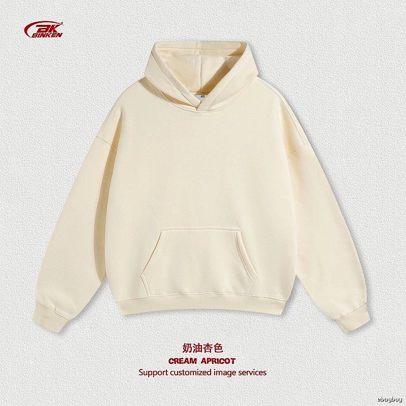 Travel Pullover hoodie Navy Blank Kangaroo with Soft Visual Tone