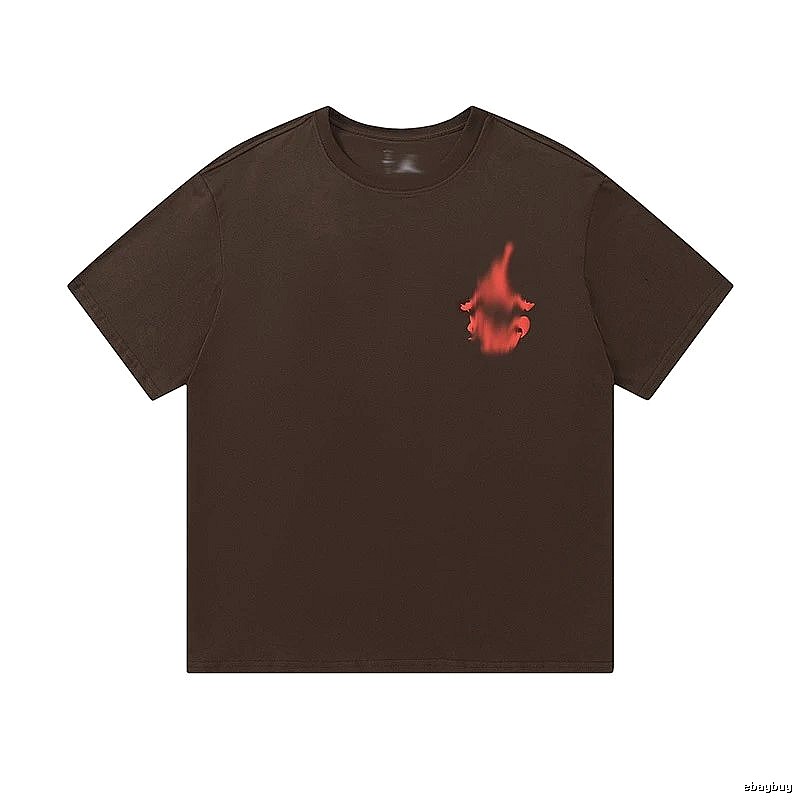 Travis Scott Easy Match Graphic T-shirt Brown Travis Scott for Leisure Wear