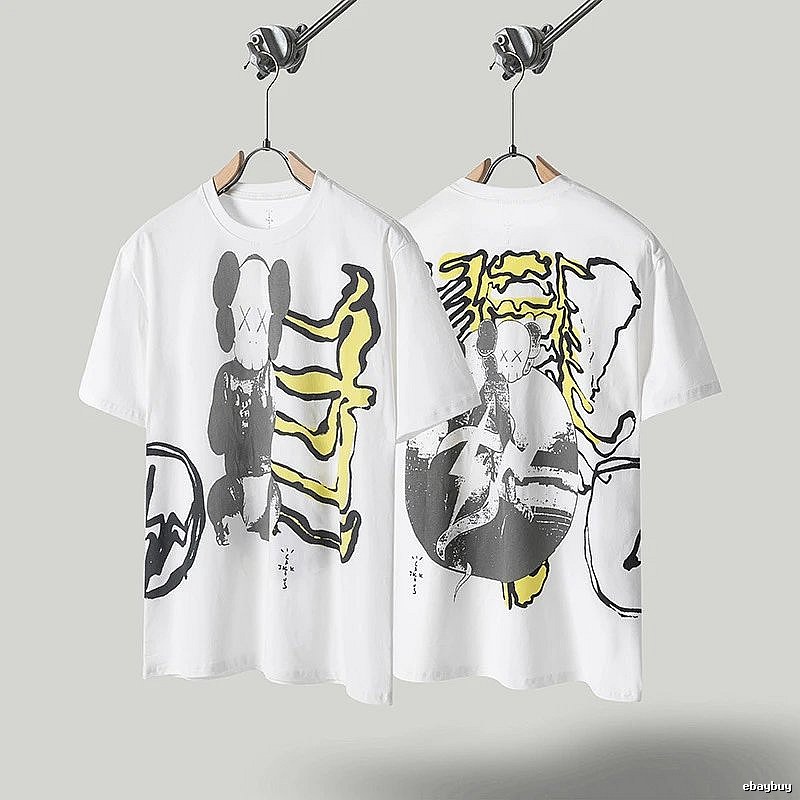 Travis Scott KAWS Graffiti Street Style White T-shirt