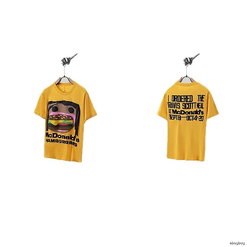 Travis Scott x McDonald's Co-branded Street Style Yellow T-Shirt