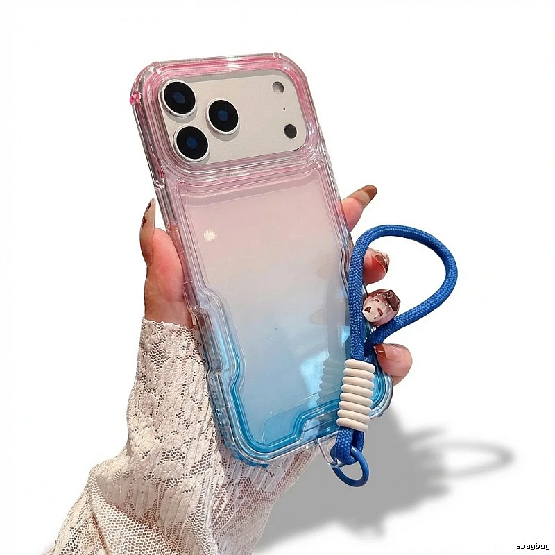 Trendy brand gradient transparent iPhone case