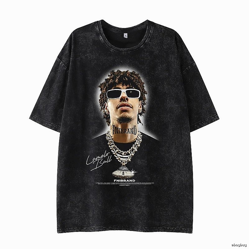 Tupac Daily Portrait graphic T-shirt Black Tupac Collage for City Outfits