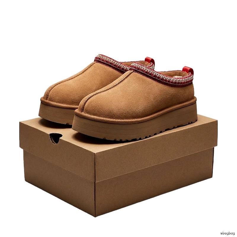 UGG retro style brown-red edge thick-soled shoes