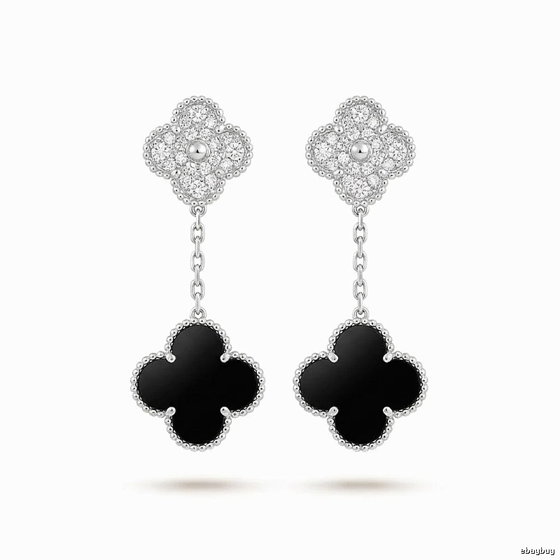 Van Cleef & Arpels Alhambra Black Onyx Earrings