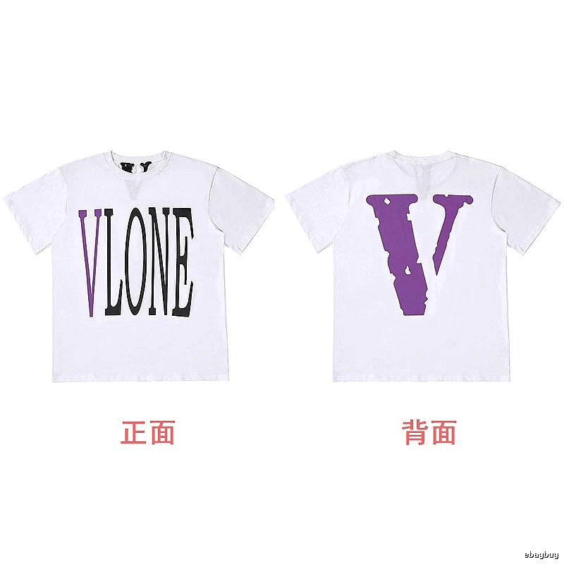 Vlone Casual Logo T-shirt Black Purple Vlone for Streetwear Looks