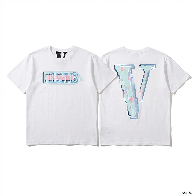 Vlone pixel - style white T - shirt