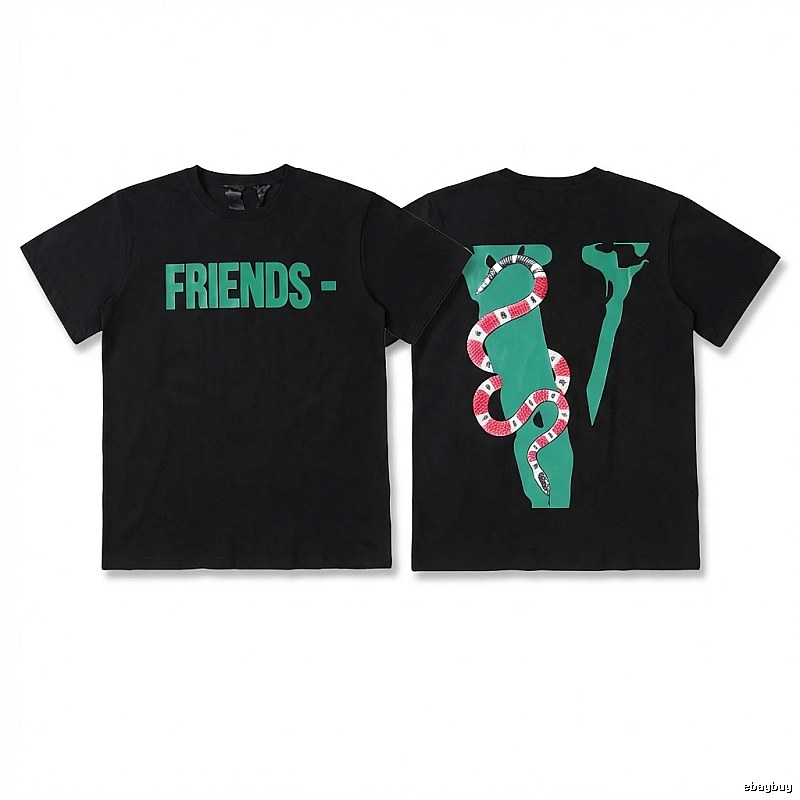 Vlone Snake Print Style Black T-shirt